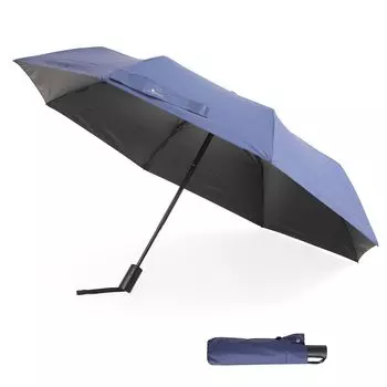 Складной зонт для солнечных и дождливых дней Automatic Class Navy [Мужской зонт], легкий, дневной, открытый/закрытый, карбон/8 спиц/спица 55 см/260 г/в сборе тёмно-синий