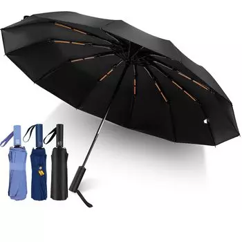 Складной зонт двойной зонт очень большой складной большой складной автоматический складной тайфун дождливый сезон супер вода для солнечного или дождливого УФ УФ хранение чёрный
