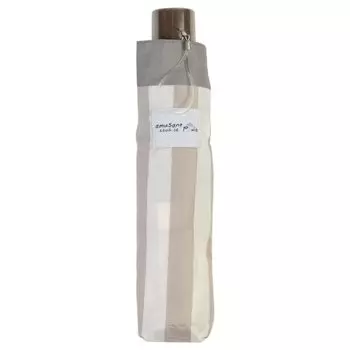 Складной зонт Miyajima 55 см с защитой от ветра, полосатая кайма, коричневый коричневый