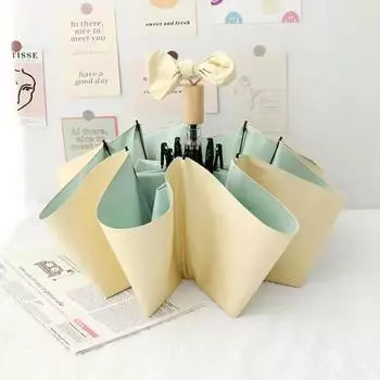 Складной зонт от солнца с УФ-блокировкой, чистый цвет, черный резиновый солнцезащитный зонт для дождя или солнца, белый зелёный/жёлтый