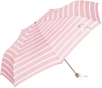 Складной зонт PAUL JOE Swinging Nunet Rain Umbrella Складной зонт с логотипом по краю Стильный кот Милый подарок для женщин Розовый ребро 55 см [Moonbat] & (Павел розовый