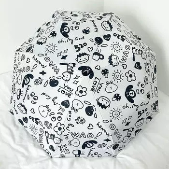 Складной зонт с 8 ребрами от солнца и дождя для летнего пляжного спорта на открытом воздухе 5 foldable manual