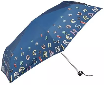 Складной зонт Welcome Black and Cat Cat Folding Over Navy Rib 55 см [Moonbat], белый, алфавит, зонт, зонт, 90% УФ, легкий, ветрозащитный, темно-синий