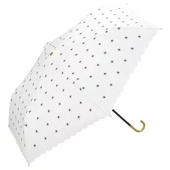Складной зонт World Party Parasol, белый, 50 см, для женщин, с сумкой-зонтиком Petit Daisy Embroidery Mini OF Off-White 801-119