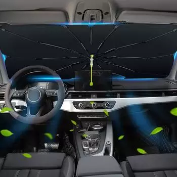 Складные автомобильные зонты для лобового стекла, отражающий УФ-лучи зонт, складные автомобильные аксессуары, блокирующие УФ-лучи зонт для чёрный