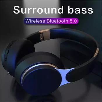 Складные беспроводные стереонаушники Bluetooth 5.0, шумовая аудиогарнитура для спортивного музыкального плеера с поддержкой HD-микрофона, TF-карта для iphone, Samsung, Xiaomi белый