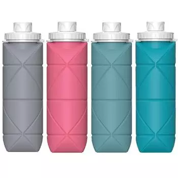 Складные бутылки для воды на 600 мл, складная герметичная дорожная бутылка для воды, многоразовая чашка для кемпинга для