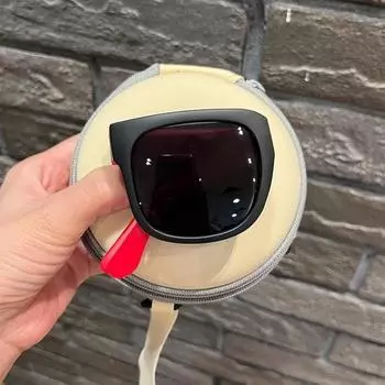 Складные детские солнцезащитные очки ярких цветов с прозрачным зрением, милые солнцезащитные очки в квадратной оправе для мальчиков и девочек чёрный