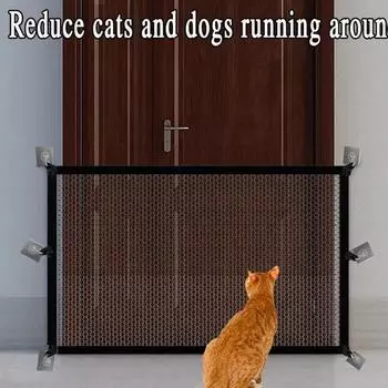 Складные домашние животные Изолированный сетевой барьер Дышащие сетчатые ограждения Прочные детские безопасные ограждения Двери Лестницы 110*72cm-clear hook