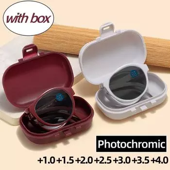 Складные изменяющие цвет очки для пресбиопии для мужчин, очки для чтения с синим светом высокой четкости, уличные фотохромные солнцезащитные очки 1