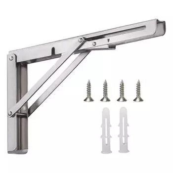 Складные кронштейны 2X Плавающие кронштейны для крепления полок Фурнитура для полок Настенные кронштейны для полок Плавающий кронштейн для камина Складные петли для 8 Inch серебряный