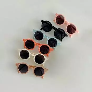 Складные круглые солнцезащитные очки в стиле ретро для детей, винтажные детские солнцезащитные складные очки для мальчиков и девочек, милые детские портативные очки Style 1