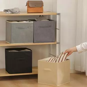 Складные кубики для хранения одежды, органайзер для хранения одежды с ручкой, большой емкости, легко моется, органайзер для хранения игрушек чёрный