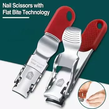 Складные кусачки для ногтей Ультратонкие, гладкие, точные, с изогнутыми канавками для пальцев, ножницы для ногтей, принадлежности для общежития красный