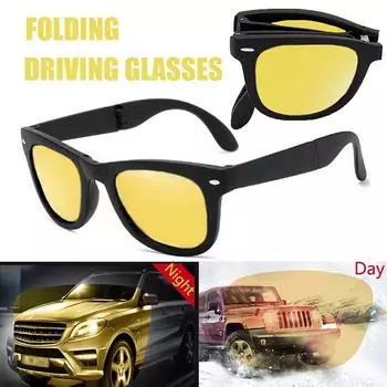 Складные квадратные солнцезащитные очки, классические очки ночного видения, модные мужские солнцезащитные очки для вождения, женские очки для спорта на открытом воздухе и велоспорта
