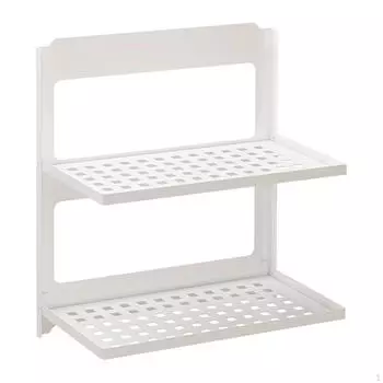 Складные настенные полки-витрины, 2-ярусные металлические панели, настенные полки для ванной комнаты