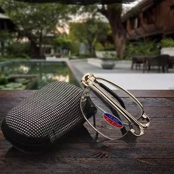 Складные очки для чтения из оптического стекла, металлические очки для чтения в стиле ретро для пожилых людей +100