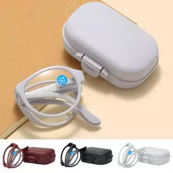 Складные очки для чтения с ящиком для хранения Очки для пожилых людей с защитой от синего света Очки для чтения Защита глаз Прозрачные очки с синим светом 100