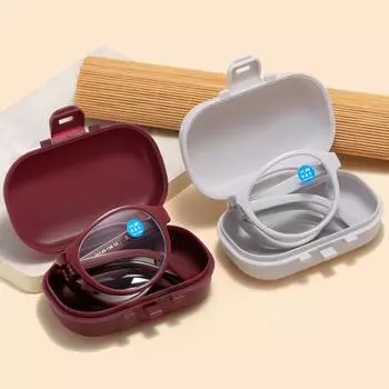 Складные очки для чтения с ящиком для хранения Очки для пожилых людей с защитой от синего света Очки для чтения Защита глаз Прозрачные очки с синим светом 150