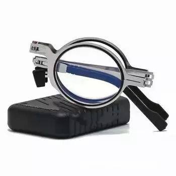 Складные очки для чтения с защитой от синего света, удобные полнокадровые металлические очки для мужчин и женщин, ультралегкие портативные очки Hd 200