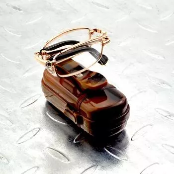 Складные очки для чтения со складными линзами и янтарным портативным футляром для очков +0,75 +1 +1,25 +1,5 +1,75 +2 +2,25 от +2,5 до +6 +0.75 золотой