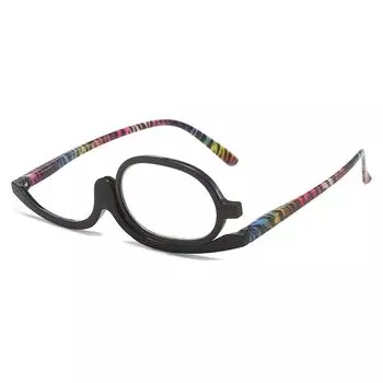 Складные очки, увеличительные очки для ухода за зрением, вращающиеся очки для чтения для макияжа, женские очки Multicolor-Strength 4.00