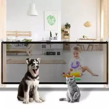 Складные ограждения для собак, не пробивающие ограждения для домашних животных, кошек и собак, защитный барьер, сетка, ограждение для домашних животных, изолированная сетка, лестничные ворота, защита для домашних животных, ограждение с крючками 110x72cm ч