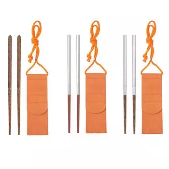 Складные палочки для еды из сандалового дерева для кемпинга, пикника, путешествий, портативная посуда B