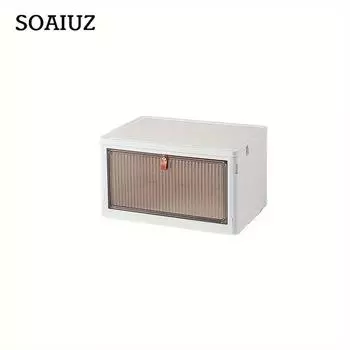 Складные пластиковые шкафчики для хранения на колесах в современном стиле, пылезащитные коробки для обуви из полипропилена с магнитной присоской, напольное крепление, органайзер для спальни One Layer белый