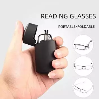 Складные портативные очки для чтения с футляром унисекс, ретро телескопические вращающиеся очки для дальнего зрения, пресбиопия, мужские и женские очки с диоптриями 1.5
