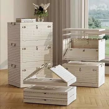 Складные ящики для хранения, штабелируемый контейнер для хранения игрушек, большая вместимость, контейнер для одежды, постельных принадлежностей, контейнер для хранения вещей в автомобиле