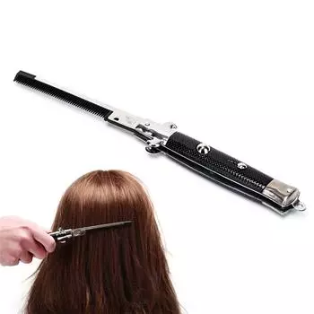 Складные щетки, расчески, расческа-триммер для волос, расческа в форме карманного ножа в форме бабочки чёрный