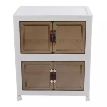 Складные штабелируемые контейнеры для хранения, пыленепроницаемые складные контейнеры для хранения, органайзер с крышками, 4 передвижных контейнера 2 Layers