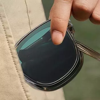 Складные солнцезащитные очки, устойчивые к ультрафиолетовому излучению, легкие, противоскользящие, портативные, для путешествий, для мужчин, женщин, для взрослых, складные очки, модные аксессуары чёрный