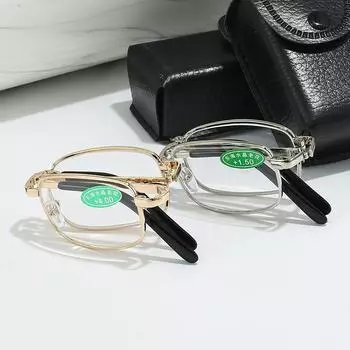 Складные стеклянные очки для чтения Очки для чтения из хрустального стекла Очки для чтения с изображением рек и озер + 100 degrees