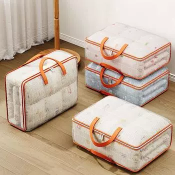 Складные сумки для хранения из ПВХ с ручкой, большой вместимости, органайзер для одежды, одеял, водонепроницаемые, влагостойкие сумки-органайзеры для шкафа M-52x20x33cm