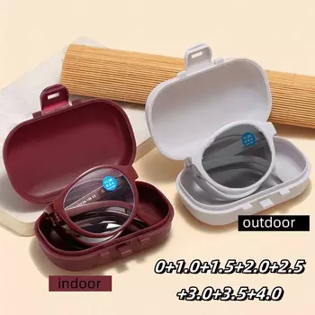 Складные светочувствительные очки для пресбиопии с пружинными ножками, изменяющие цвет, очки для чтения двойного назначения высокой четкости Phoptochrmic 0