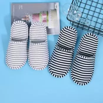 Складные унисекс нескользящие утолщенные уличные дорожные тапочки с полосатым принтом 44-46 синий