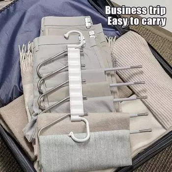 Складные вешалки для брюк Magic Pants 5/9 слоев из нержавеющей стали, экономящие место, органайзер для одежды, джинсов, брюк, шарфа