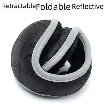 «Складные водонепроницаемые бархатные наушники»: Теплый, утолщенный, унисекс-дизайн для женщин - идеально подходит для холодного северо-востока. Thickened reflective-foldable and retractable серый