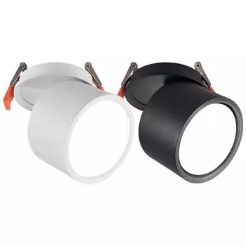 Складные вращающиеся встраиваемые светодиодные светильники 10 Вт 15 Вт 18 Вт SMD5730 чип антибликовый диммируемый потолочный светильник точечные светильники AC90V-260V 9W&Warm White&No dimmable чёрный