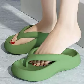 Складные женские шлепанцы из ЭВА на толстой подошве, увеличивающие рост, для уличной одежды летом. Популярные и модные пляжные сандалии. 36-37 чёрный