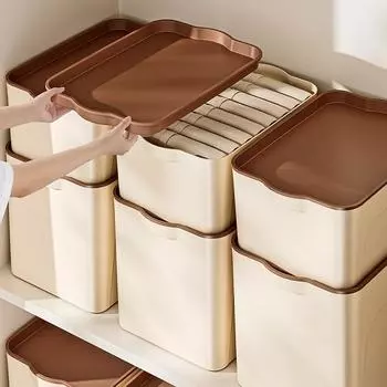 Складывающиеся ящики для хранения игрушек с крышкой, пластиковые шкафы, органайзеры для стола, кухонные контейнеры для хранения одежды, корзины