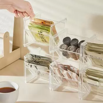 Складывающийся ящик для хранения чайных пакетиков и кофейных пакетиков, многофункциональный настольный органайзер, небольшой контейнер для хранения ювелирных изделий 1