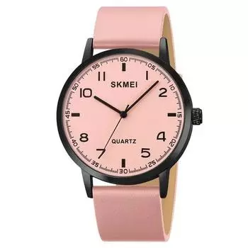 SKM Унисекс Деловой костюм Красные аналоговые модные наручные часы с кожаным ремешком