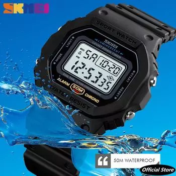 Skmei 1628 Лидирующий бренд, модные цифровые мужские часы со светодиодным дисплеем, военные часы с секундомером и датой, мужские спортивные часы