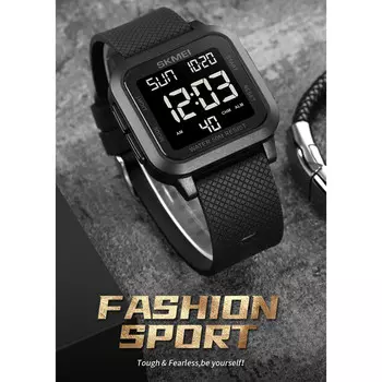 SKMEI 1894 спортивные часы с обратным отсчетом, двойное время, будильник, настольный хронограф, цифровые часы темно-синий