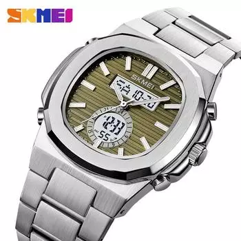 Skmei 3 Time Light Date Водонепроницаемые наручные часы Relogio Masculino Мужские спортивные часы Модные повседневные деловые кварцевые часы