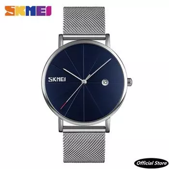 SKMEI 9183 мужские кварцевые водонепроницаемые часы с большим циферблатом и встроенным календарём