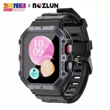 SKMEI&BOZLUN умные часы для мужчин и женщин Bluetooth звонок пульсометр кислород в крови калории шаги 1.65HD Женское здоровье водонепроницаемые умные часы для спорта розовый